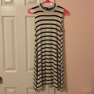 Black & White Striped Sleeveless Dress